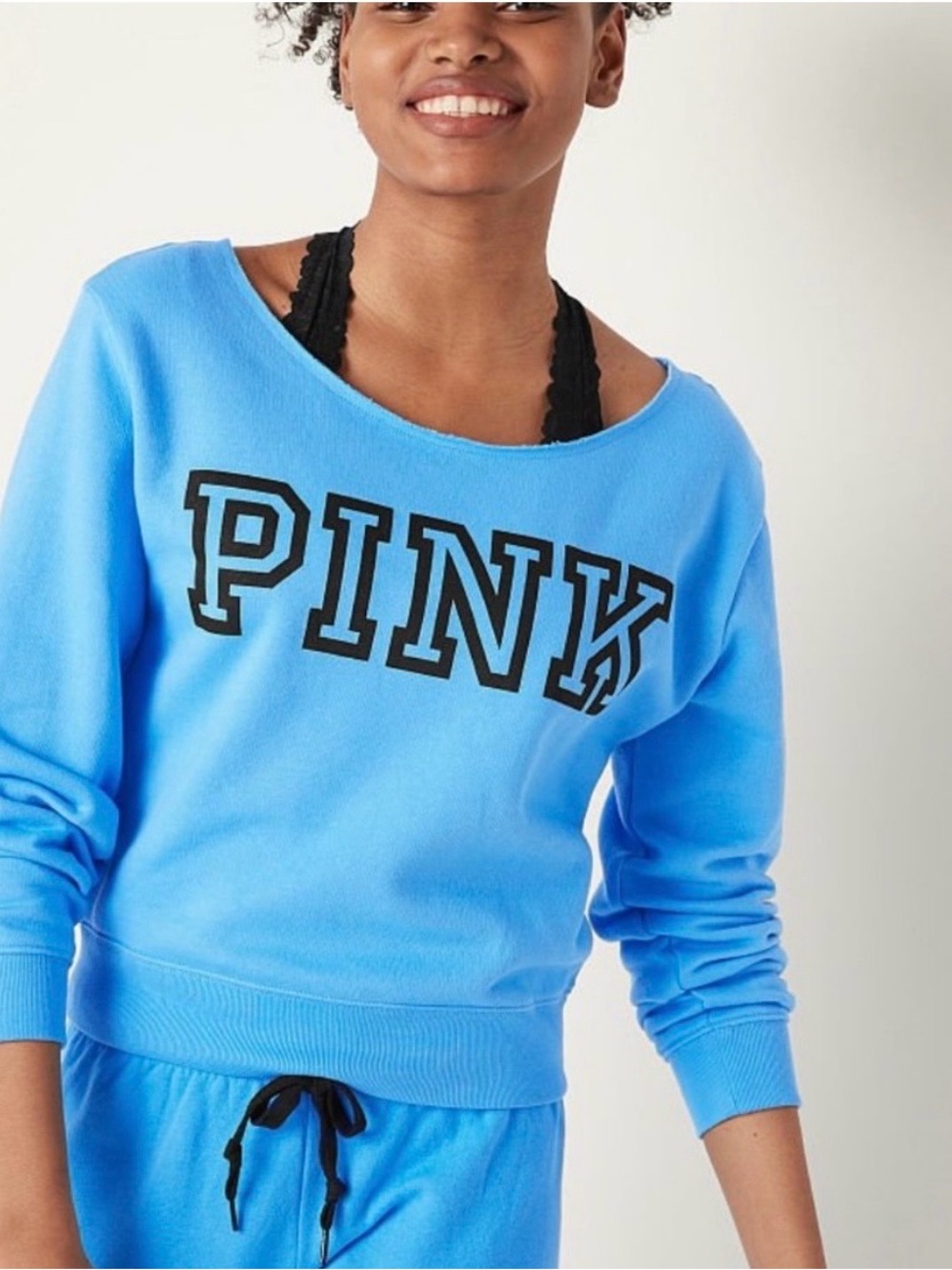 PINK Victoria's Secret Everyday Lounge Off-the-Shoulder Sweatshirt (M)